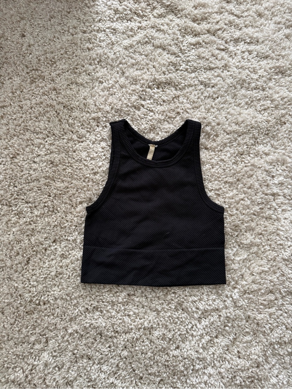 Nikibiki Black Ribbed Cropped Tank